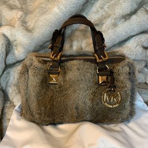 Michael Kors rabbit fur satchel